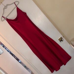 Elegant Red Spaghetti Strap Dress